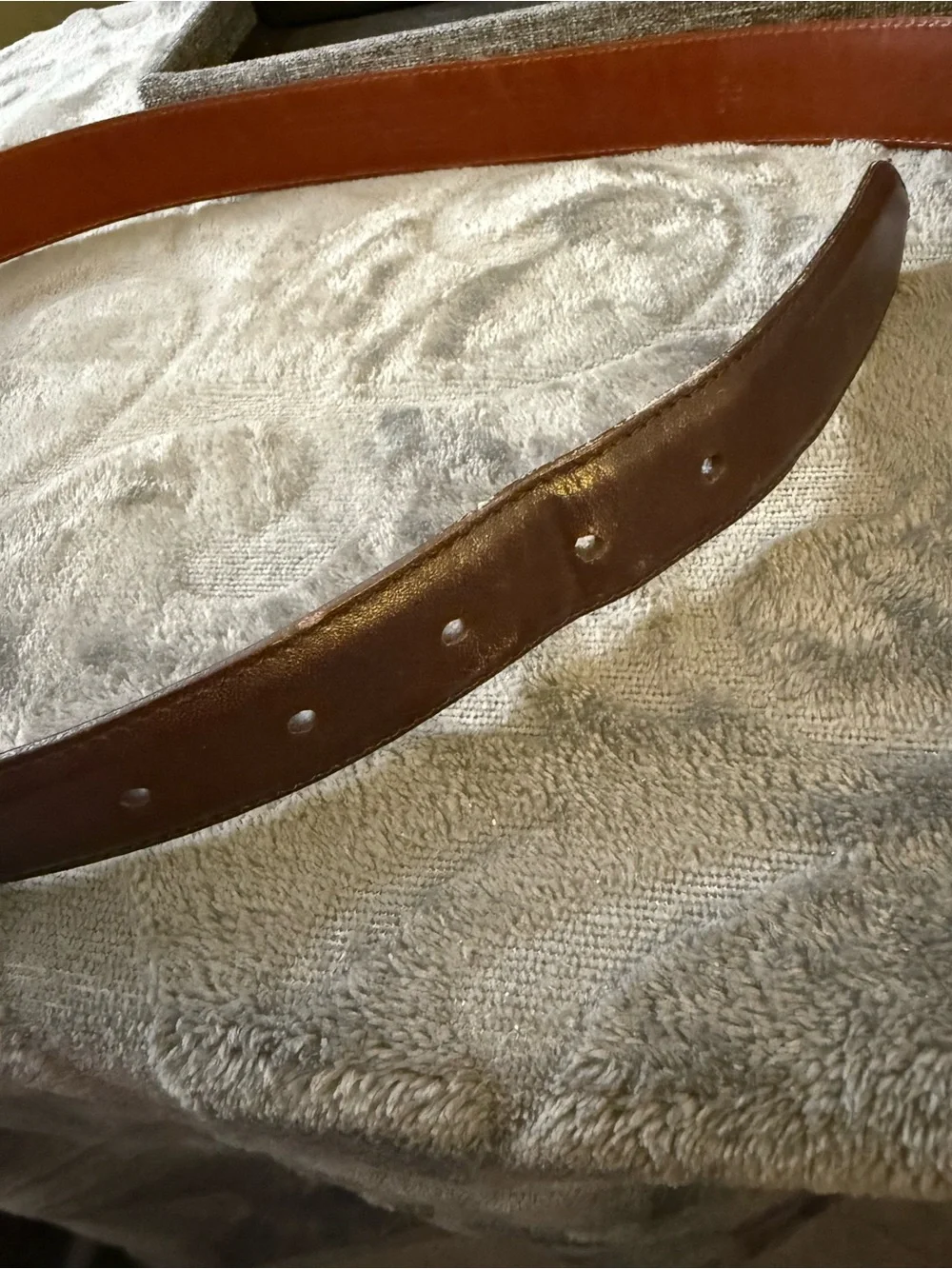Coach Men's Brown Leather Belt with Brass Buckle 34” waist